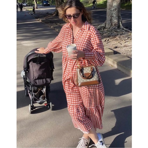 Tuckernuck Dresses & Skirts - Tuckernuck Ephemera Terracotta Gingham Button Down Maxi Dress